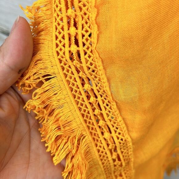 Laundry By Design Womens One size yellow fringe kimono medium length - Picture 3 of 4